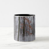 Schneebedeckte Wälder Winterlandschaft Fotografie Zweifarbige Tasse (Mittel)