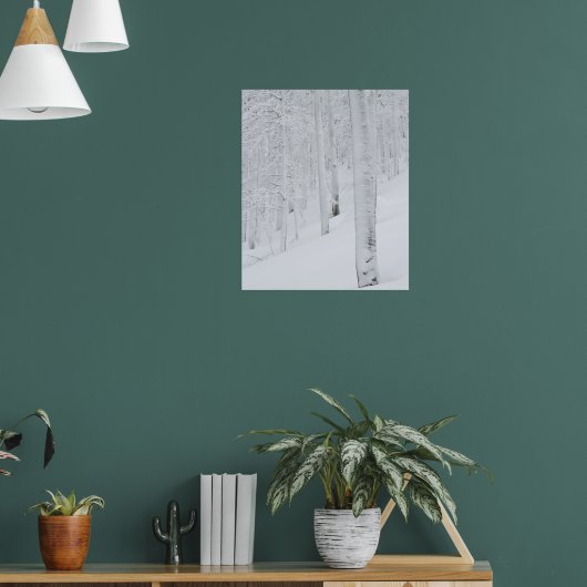 Schneebedeckte Waldwunder Poster (Wohnzimmer 1)