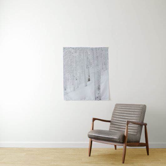 Schneebedeckte Waldwunder Wandteppich (Beispiel)