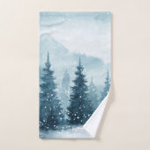 Schneebedeckte Weihnachtsbäume  Badhandtuch Set (Handtuch)