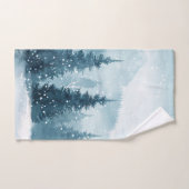 Schneebedeckte Weihnachtsbäume  Badhandtuch Set (Handtuch)