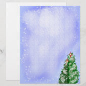 Schneebedeckte Weihnachtsbäume Briefbogen (Vorne/Hinten)