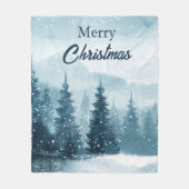 Schneebedeckte Weihnachtsbäume Fleecedecke (Vorderseite)