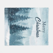 Schneebedeckte Weihnachtsbäume Fleecedecke (Vorderseite (Horizontal))