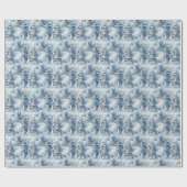 Schneebedeckte Weihnachtsbäume Geschenkpapier (Flach)