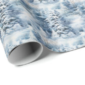 Schneebedeckte Weihnachtsbäume Geschenkpapier (Rolleneckpunkt)