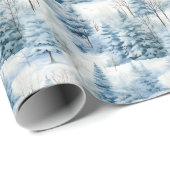 Schneebedeckte Weihnachtsbäume Geschenkpapier (Rolleneckpunkt)