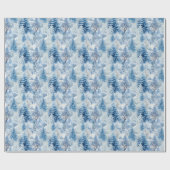 Schneebedeckte Weihnachtsbäume Geschenkpapier (Flach)