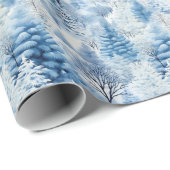 Schneebedeckte Weihnachtsbäume Geschenkpapier (Rolleneckpunkt)