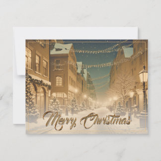 Schneebedeckte Weihnachtsstraßen in der Innenstadt