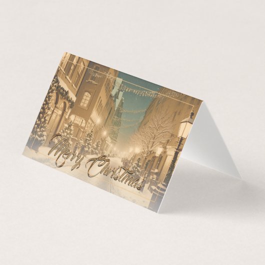 Schneebedeckte Weihnachtsstraßen in der Innenstadt (Vorderseite)