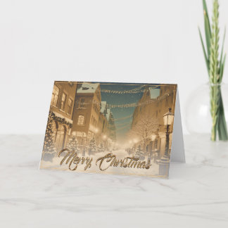 Schneebedeckte Weihnachtsstraßen in der Innenstadt Karte