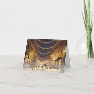 Schneebedeckte Weihnachtsstraßen in der Innenstadt Karte