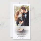 Schneebedeckte Winterhochzeit Save the Date (Vorderseite)