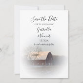 Schneebedeckte Winterhochzeit Save the Date Einladung (Vorderseite)