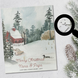 Schneebedeckte Winterlandschaft Optionaler Text Wa Puzzle