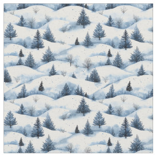 Schneebedeckte Winterlandschaft Stoff