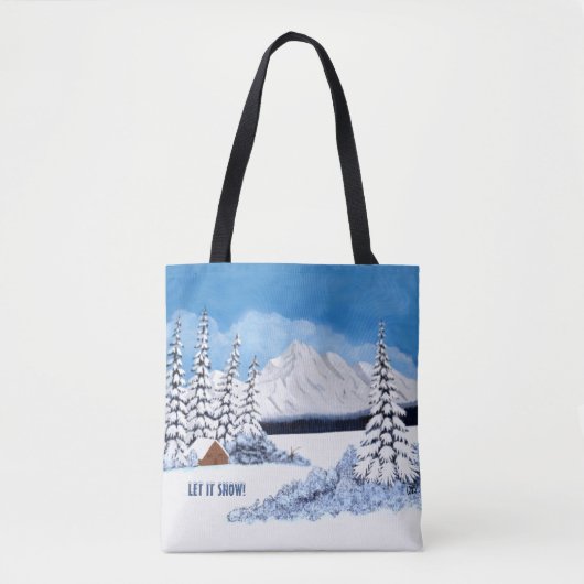Schneebedeckte Winterlandschaft Tasche (Vorderseite)