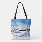 Schneebedeckte Winterlandschaft Tasche (Rückseite)