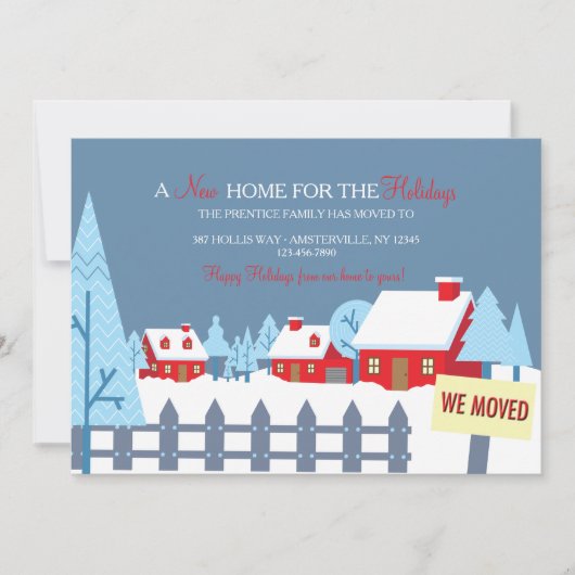 Schneebedeckte Zuhause Ankündigung (Vorderseite)