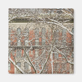 Schneebedeckter Baum Magnet (Vorne)