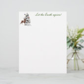 Schneebedeckter Baum mit Wildtieren und Vögeln Briefbogen (Stehend Vorderseite)