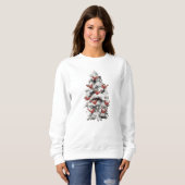 Schneebedeckter Baum und Kardinäle Sweatshirt (Vorne ganz)