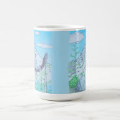 Schneebedeckter Berg & Adler Kaffeetasse (Mittel)