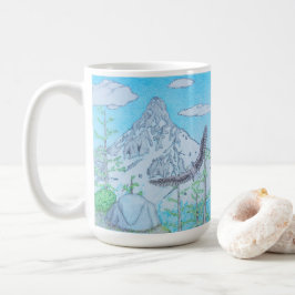 Schneebedeckter Berg & Adler Kaffeetasse