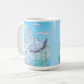 Schneebedeckter Berg & Adler Kaffeetasse (Vorderseite Links)