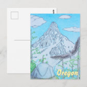 Schneebedeckter Berg & Adler Postkarte (Vorne/Hinten)