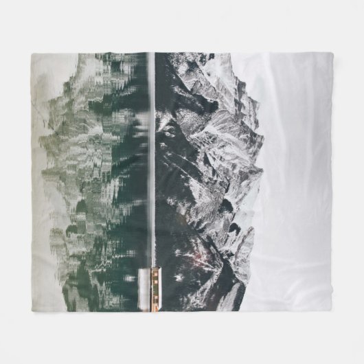 SCHNEEBEDECKTER BERG FLEECEDECKE (Vorderseite (Horizontal))