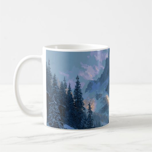Schneebedeckter Berg Kaffeetasse (Links)