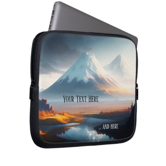 Schneebedeckter Berg Laptop-Sieb Laptopschutzhülle (Vorne Rechts)