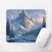 Schneebedeckter Berg Mousepad (Mit Mouse)