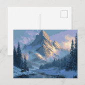 Schneebedeckter Berg Postkarte (Vorne/Hinten)