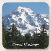 Schneebedeckter Berg Rainier Landschaft Getränkeuntersetzer (Vorderseite)