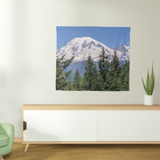 Schneebedeckter Berg Rainier Landschaft Wandteppich