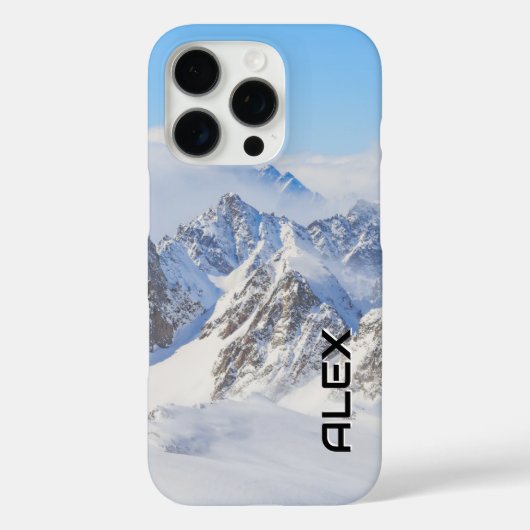 Schneebedeckter Berg unter brillantem blauen Himme Case-Mate iPhone Hülle (Rückseite)