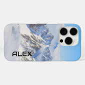 Schneebedeckter Berg unter brillantem blauen Himme Case-Mate iPhone Hülle (Rückseite (Horizontal))