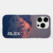 Schneebedeckter Berg unter dunklem Himmel Case-Mate iPhone Hülle (Rückseite (Horizontal))