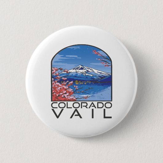 Schneebedeckter Berg Vail Colorado Winterurlaub Sk Button (Vorderseite)