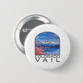 Schneebedeckter Berg Vail Colorado Winterurlaub Sk Button (Vorne & Hinten)