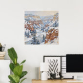 Schneebedeckter Canyon - Pastell-Malstil Poster (Heimbüro)