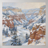 Schneebedeckter Canyon - Pastell-Malstil Poster (Vorne)
