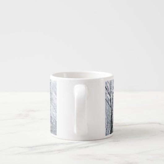 Schneebedeckter Eichenbaum Espressotasse (Rückseite)
