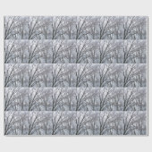 Schneebedeckter Eichenbaum Geschenkpapier (Flach)