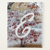Schneebedeckter Eichenbaum, Herbst/Winter-Szene Planer (Rückseite)