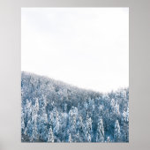 Schneebedeckter Fichtenwald Poster (Vorne)
