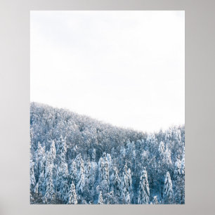 Schneebedeckter Fichtenwald Poster